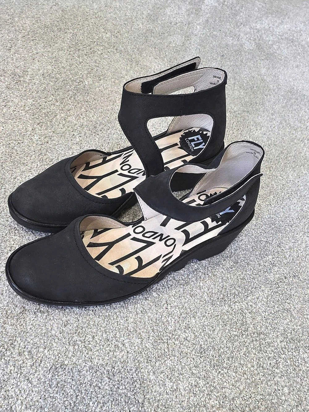 Fly London Womens Piat Black Wedge Shoe EU 39